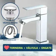 Kit Torneira Para Banheiro + Válvula Click E Engate 60cm