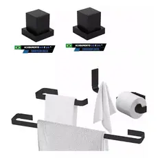 Kit Banheiro Preto Com Acabamento Registro Para Base Docol