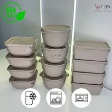 Kit com 12 Potes Plásticos, Marmita e Vasilhas – Formatos Variados (Retangular, Bowl e Quadrado) 1 Litro