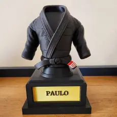 Troféu kimono personalizável jiu-jitsu judô karatê decoração brinde graduação premiação lembrancinha
