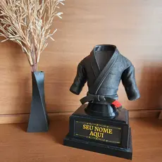 Troféu kimono personalizável jiu-jitsu judô karatê decoração brinde graduação premiação lembrancinha
