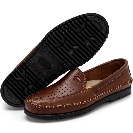 Mocassim Sapatilha Masculino em Couro Legitimo Confortável