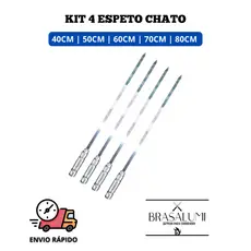 KIT 4 espeto chato alumínio churrasco