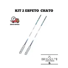 kit 2 Espetos de Alumínio 50 cm (Espeto Chato) churrasco
