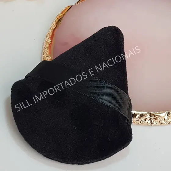 Esponja de Maquiagem em Formato Triângulo de veludo Acabamento