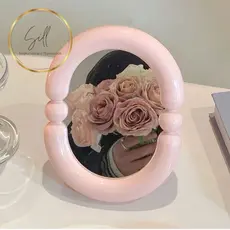 Espelho de Mesa Pendurar Parede Decorativo Penteadeira Portátil Suporte Dobrável