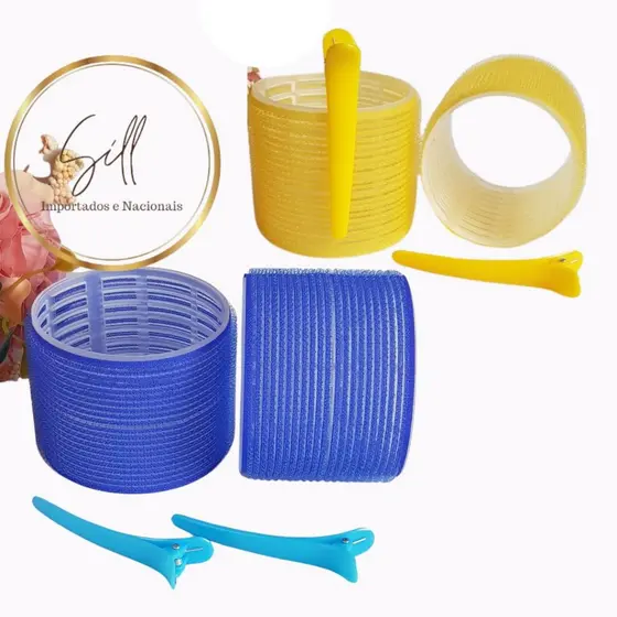 Kit Bobs Para Cabelo Auto Aderente Extra Grande OU Super Extra Grande + Grampo