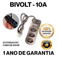 Filtro de Linha 3 Tomadas 900W Preto | Extensão Elétrica Reforçada | Cabo Durável e Proteção