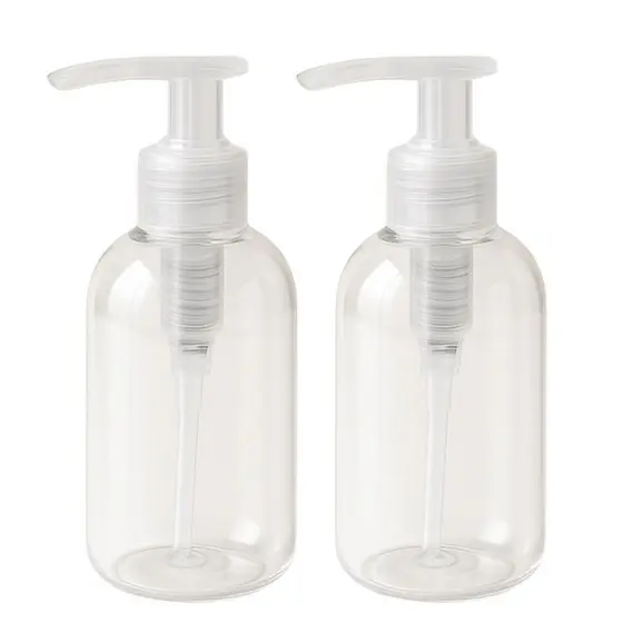 Frascos Pet 100ml Com Válvula Pump Sabonete Transparente , Creme , Álcool em Gel - Kit 30 Unidades