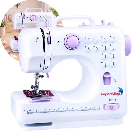 Máquina De Costura Doméstica 12 Pontos Máquina de Costura Portátil Bivolt Multifuncional Importway