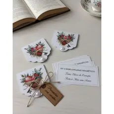 Kit 3 marca-Páginas magnético com imã, marcador de livros, Marcador, presente
