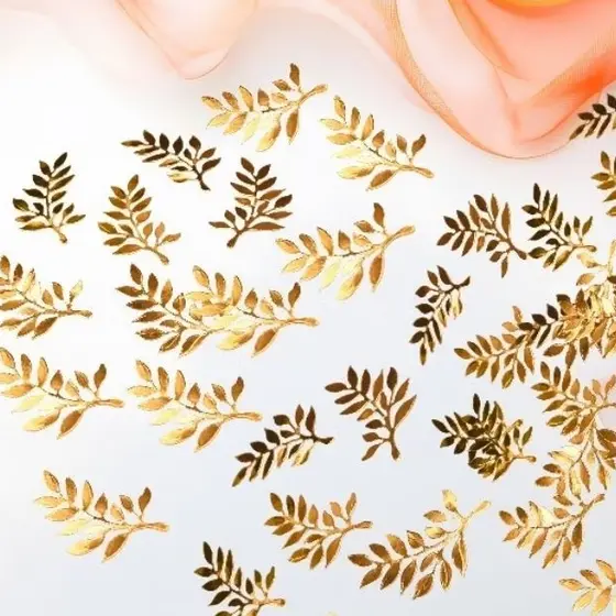 Apliques Dourado de Folhas, 50 unidades/ Decoração/Convites