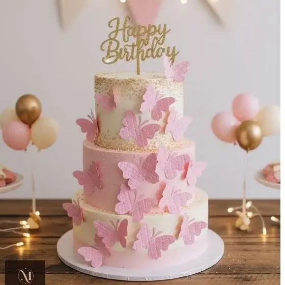 24 Borboletas Rosa Decorativas 3D /Recortes para festas e Decorações , Convites e Quadros