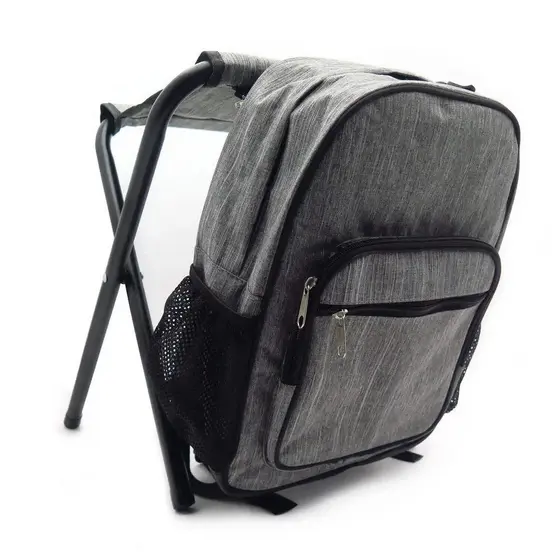 Mochila Térmica com Banqueta Dobrável e Bolsa Cooler para Camping, Praia, Pesca e Viagem