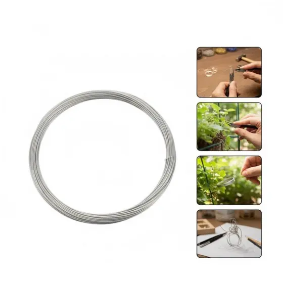 Rolo de Arame Galvanizado N°22 – 1kg/325m, Fio Liso para Cercas, Artesanato e Bijuterias
