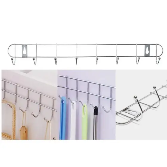 Cabideiro de Parede com 10 Ganchos – Suporte Multiuso para Roupas, Cozinha, Banheiro e Lavanderia