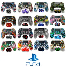 Capa PS4 + PAR DE GRIP de Silicone Especial para Controle Case Proteção Dualshock Playstation Estampada
