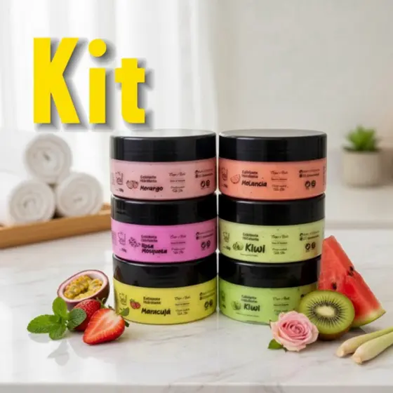 kit 2 esfoliantes hidratantes frutal  corpo e rosto 180g