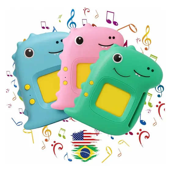 Brinquedo Card Inglês Português Dino Infantil Alfabetização