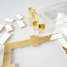 Jogo de Dominó em Acrílico Premium - Dourado ou Prata personalizado