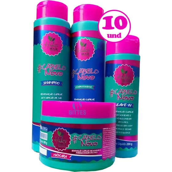 10 KIT CABELO NOVO CHARMELLE COSMÉTICOS CAPILAR CRESCIMENTO FORÇA HIDRATAÇÃO FIOS CABELOS