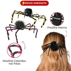 Tiara Presilha Aranha Realista Acessório Cabelo Decoração Halloween