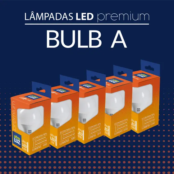 Lâmpadas Led Bulbo 4,9W 7W 9W 12W 15W e 20W Branca Fria e Quente Bivolt Ultraluz