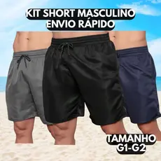 Short Bermuda Tactel Masculino Grosso Mauricinho Praia Piscina Secagem Rápida Academia Bermuda Verão Bermuda Masculina