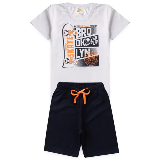 Conjunto Infantil Masculino Silk coqueiro Tam 1 ao 14 ano