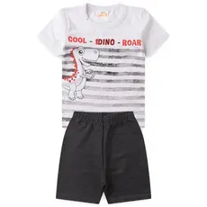 Conjunto Infantil Verão Masculino Cool Dino Roar 1 ao 3 anos