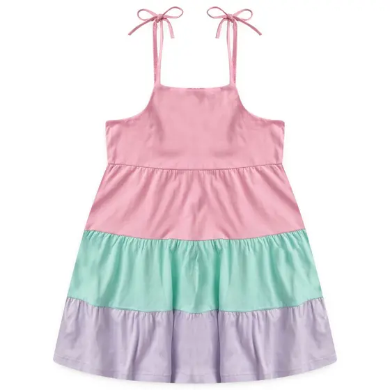 Vestido Infantil Três Marias Candy Color - Tam 1 a 10 anos.