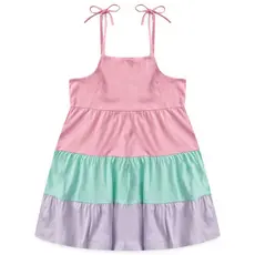 Vestido Infantil Três Marias Candy Color - Tam 1 a 10 anos.