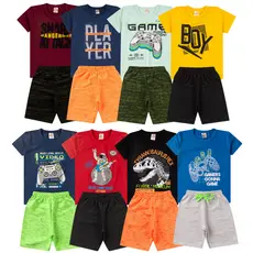 Kit Contendo 8 Peças com Estampas e Cores Variadas Tam 1 ao 14 anos.