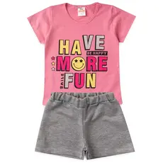 Conjunto Infantil feminino camisa e shorts brilho roupas de menina infantil feminino barato