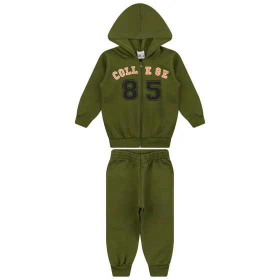 Conjunto Infantil Masculino Jaqueta Ziper College