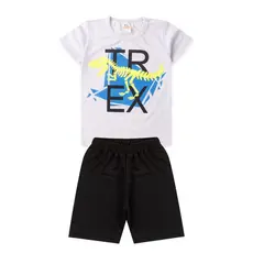 Conjunto Infantil Verão Masculino T-rex Tamanho 2 ao 14 anos