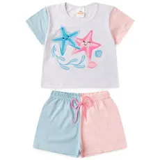 Conjunto Infantil Feminino camiseta Silk Estrela do Mar Tam 2 ao 14 anos