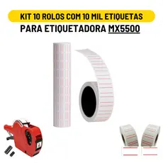 Kit 10 Rolos Com 10 Mil Etiquetas Mx5500 De Preço, Precificação Para Etiquetadora Manual