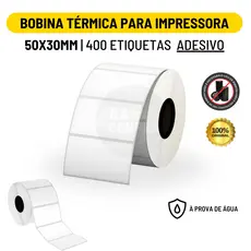 Rolo Etiqueta Adesiva 50x30mm 5x3cm (1 coluna) Impressora  Térmica 10 Metros 400 Etiquetas