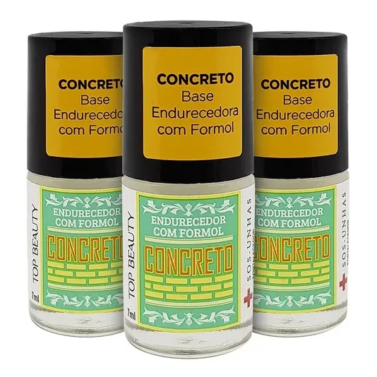 Kit 3 Sos Base Endurecedora Concreto Top Beauty Shine - 3Un