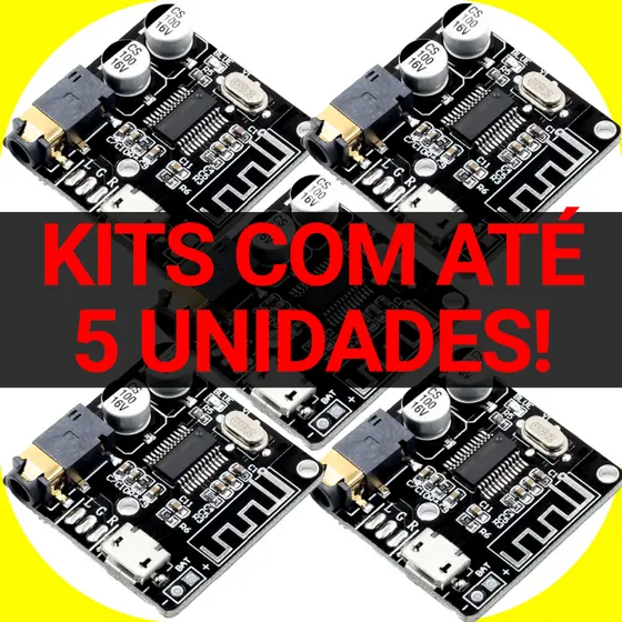 Kit de 1 a 5 Unidades de Mini Modulo Placa Receptor Bluetooth 5.0 Para Áudio Mp3