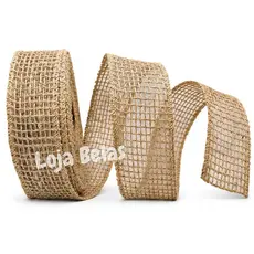 Fita de Juta Natural 4cm - Rolo c/ 9,5 Metros