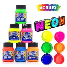 Tinta Tecido Neon / Florescente 37ml - Acrilex