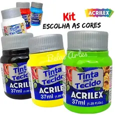Tinta para Tecido  UNIDADE OU KIT 37ml Acrilex  (1° Parte)
