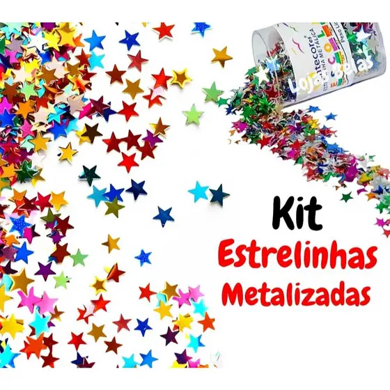 Kit Estrelinha Multicolorida Metálica - 2g