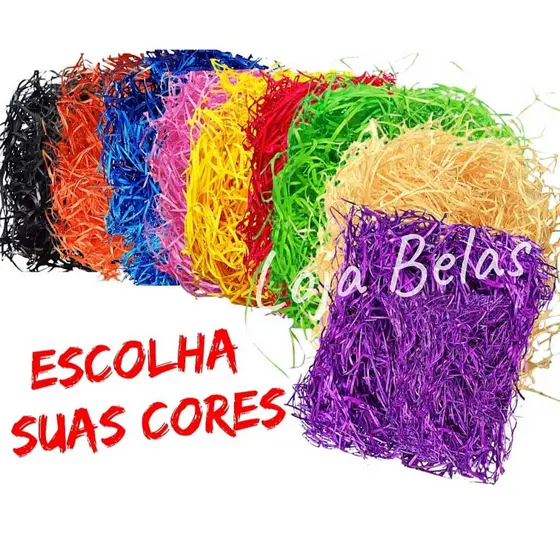 Palha Colorida Decorativa - 40 Gramas