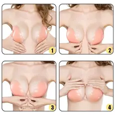 Sutiã Feminino Invisível Reutilizável Sem Alça A B C D Copo Auto-Adesivo De Silicone Busto Frente Fecho Pegajoso Bra/Vara Em Push Up