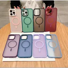 T Capa de Celular com Magsafe Fosco Colorido com Alto Relevo nas Cameras para iphone 11/12/13