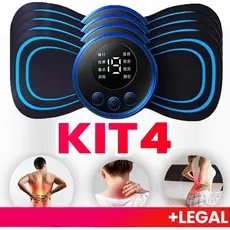 KIT Mini Massageador EMS Estimulador Elétrico De Pescoço Portátil Para Alívio Da Dor Muscular Cervical