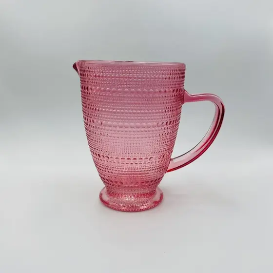 Jarra de vidro Perola Rosa para água, suco, refrigerante, 1370ml